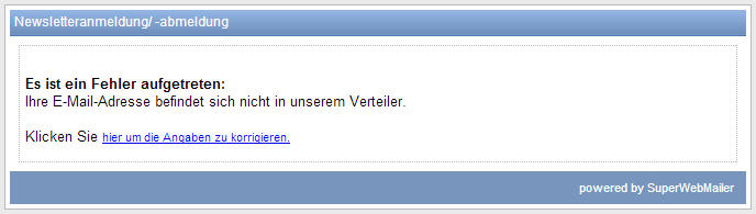 Fehlermeldung