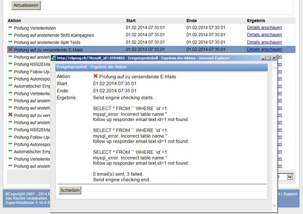 Print Screen von Ereignisprotokoll