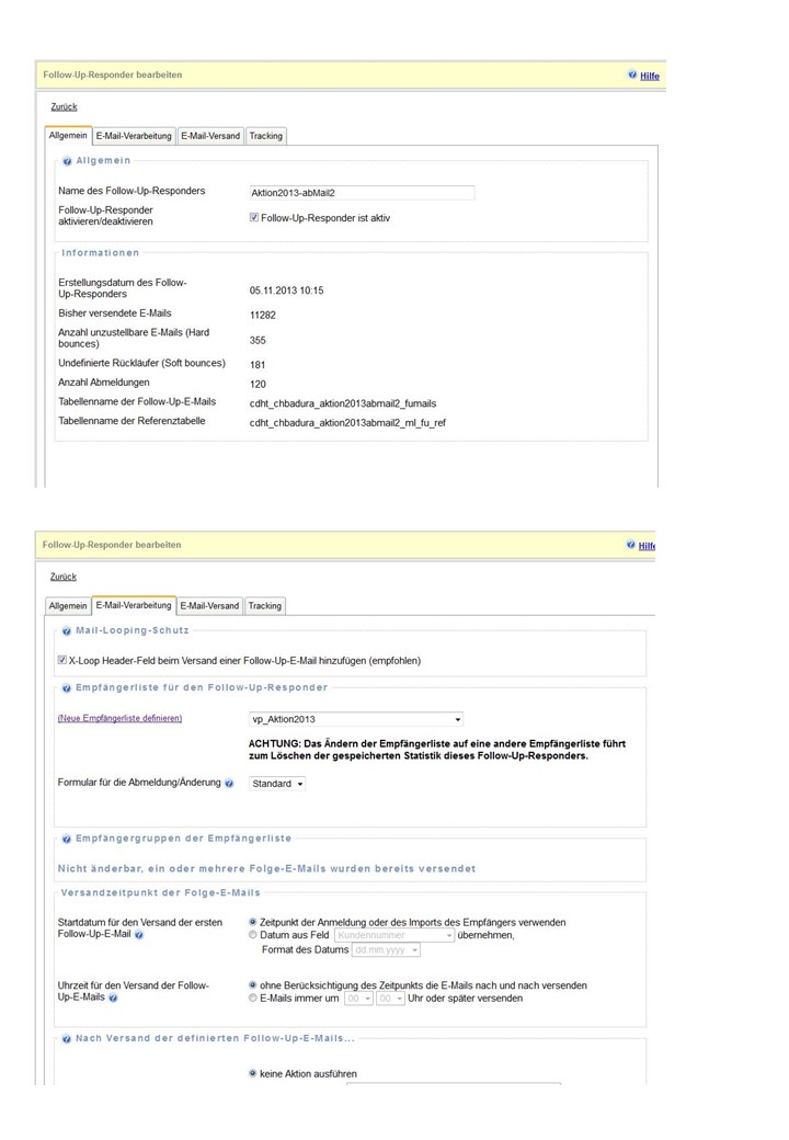 Responder aktiv<br />Liste zugewiesen