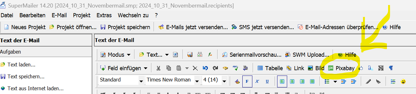 Button im SuperMailer